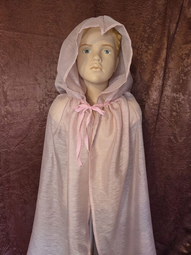 Cape de déguisement rose à ruban rose