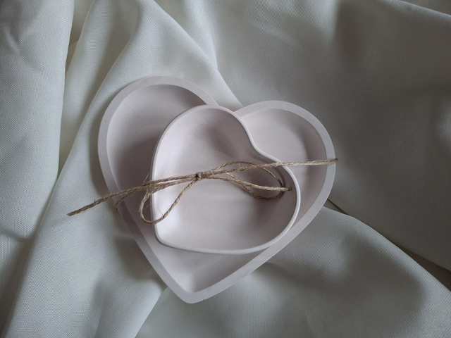 Herzschalen Set zart Rose