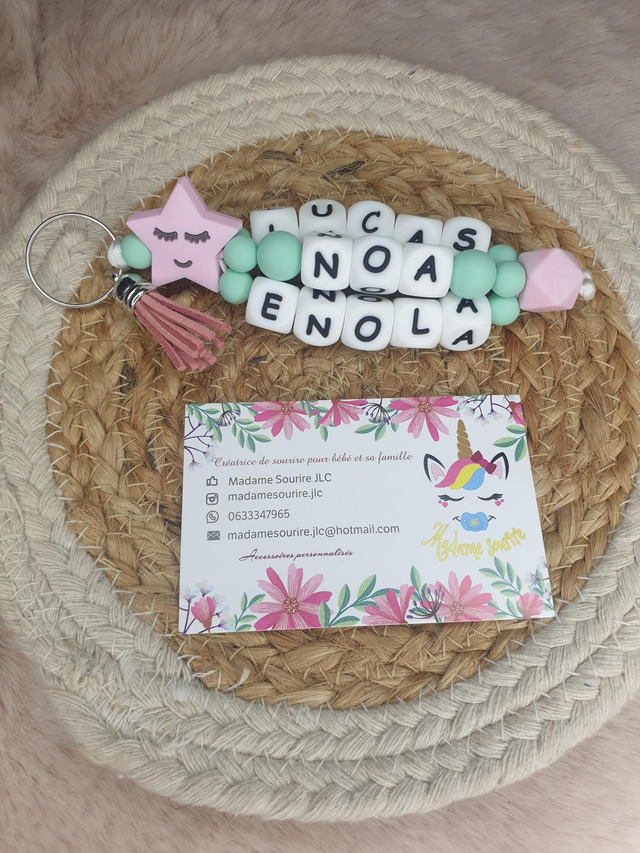 Porte Clés 3 branches liées Etoile visage