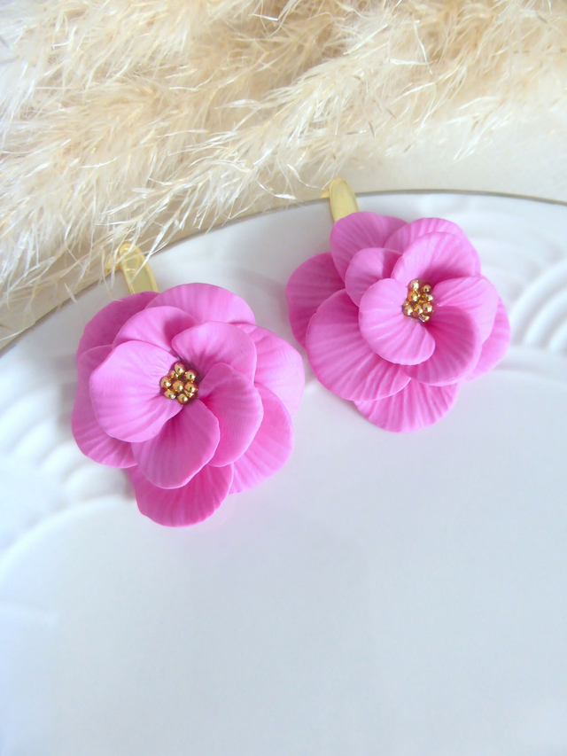 Boucles d'oreilles roses - Floramour