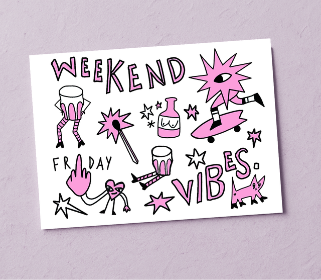 “Weekend vibes” Postkarte 
