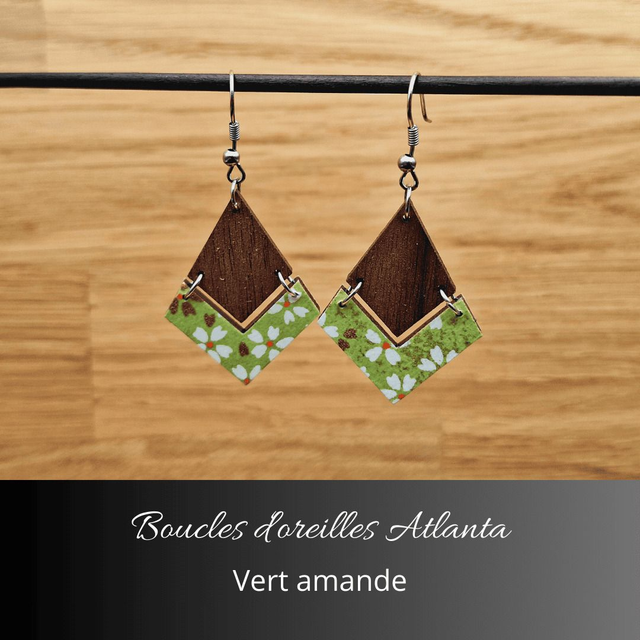 Boucles d'oreilles Atlanta - Vert amande