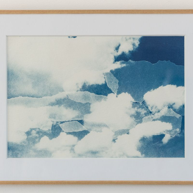 Nuages - Cyanotype sous verre - 20x30 cm