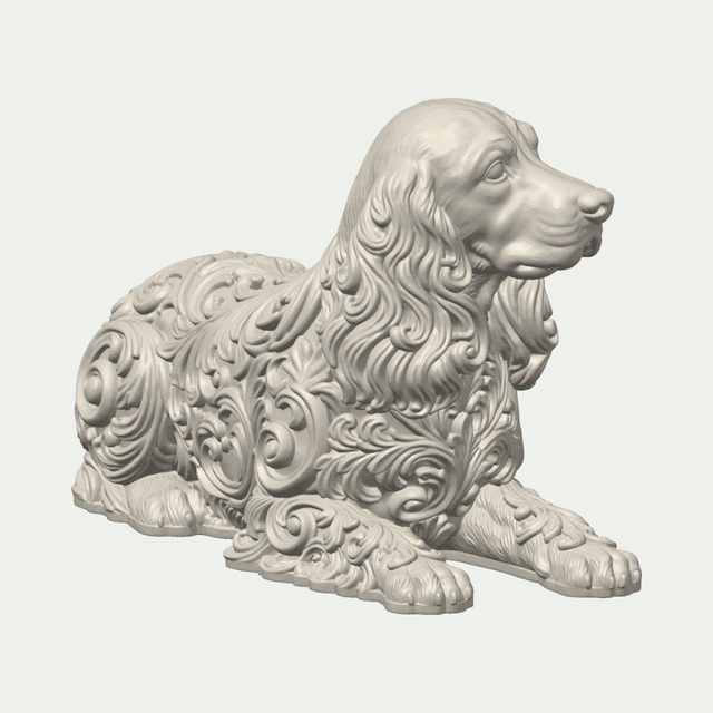 Lying English Cocker Spaniel Statue