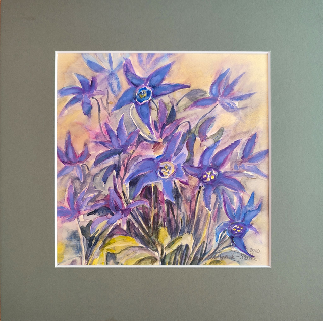 Orliki, 30x30 (20x20 w świetle passe-partout) akwarela 2010