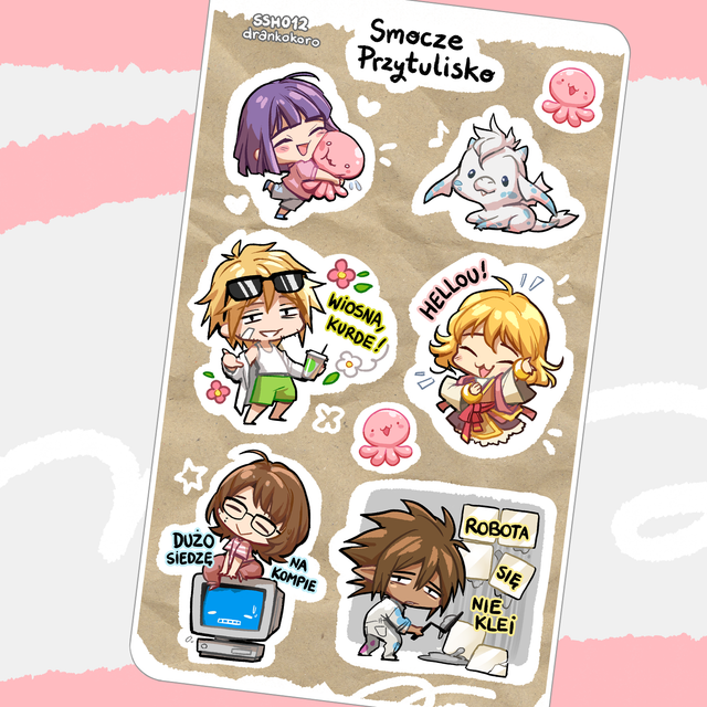 Arkusz naklejek Smocze Przytulisko