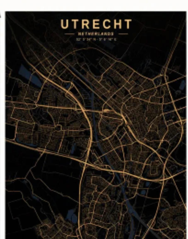 Wandposter stof plattengrond Utrecht