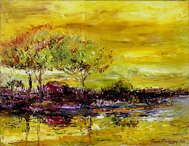 Punainen mökki (41x52 cm)