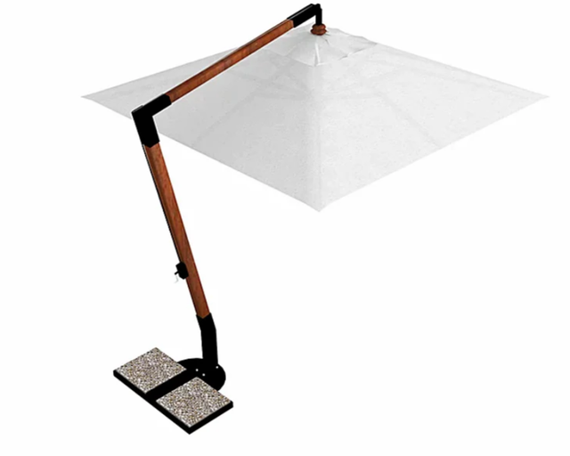 Ombrellone in legno a braccio telo quadrato Made in Italy 3X3 con Balza