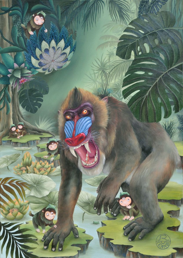 Furious mandrill