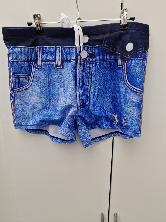 Maillot De Bain Short Effet Jeans Délavé