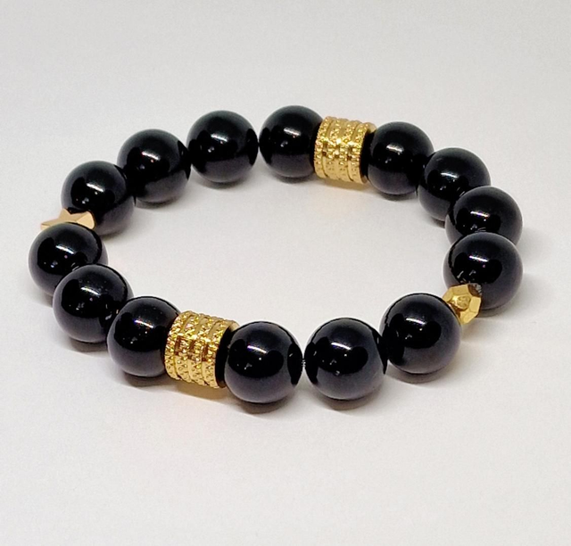 Bracelet Tourmaline noire XL en 1,2 cm 