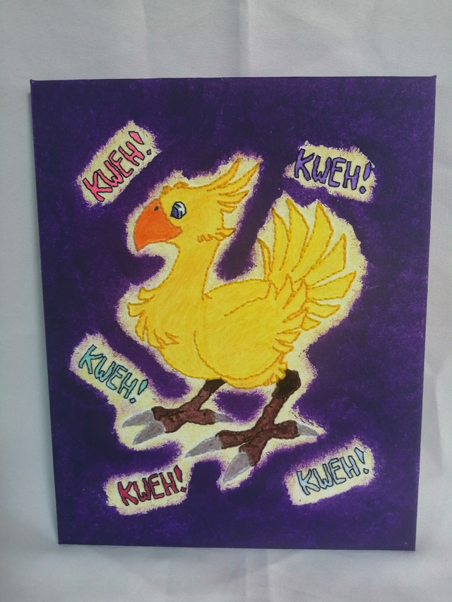 Toile brodée Chocobo Final Fantasy