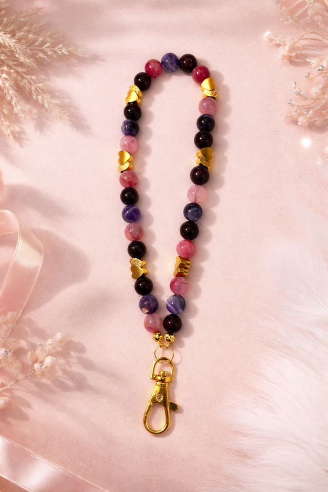 Jade Persan- Améthyste- Grenat double coeur