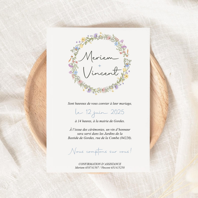 Faire-part mariage | Modèle Mencía 