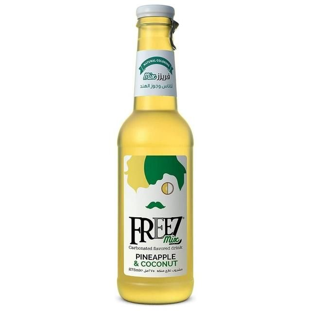 Freez Mix Carbonated Pineapple &amp; Coconut Drink Glass Bottle