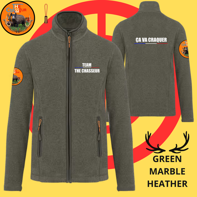 Polaire homme Brodé Team the Chasseur + CA VA CRAQUER 
