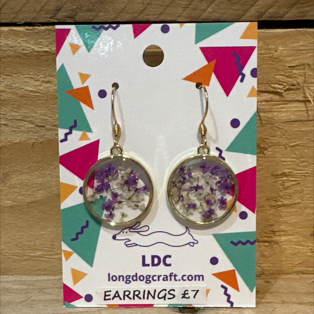 Purple Flowers Earrings 