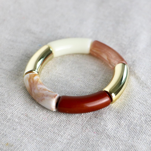 Bracelet tubes Maxi Marron