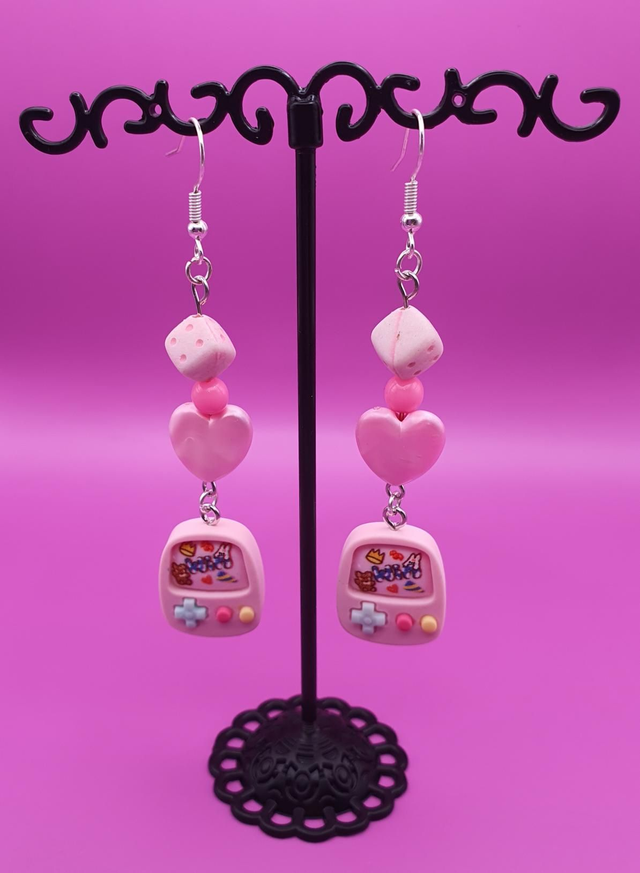 Earrings Gameboy Pink Mono