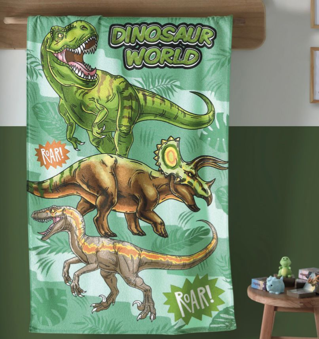 Toalha de Banho Infantil Dino Verde 70x115cm