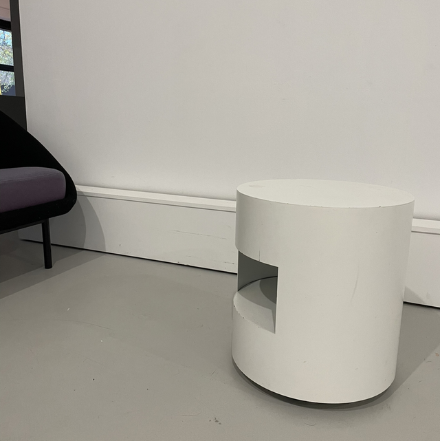 White round steel table 