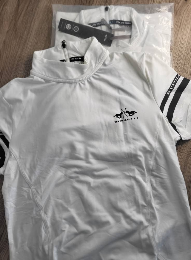 Polo de concours HV Polo London – Blanc – Tailles M &amp; XL – Neuf déstockage