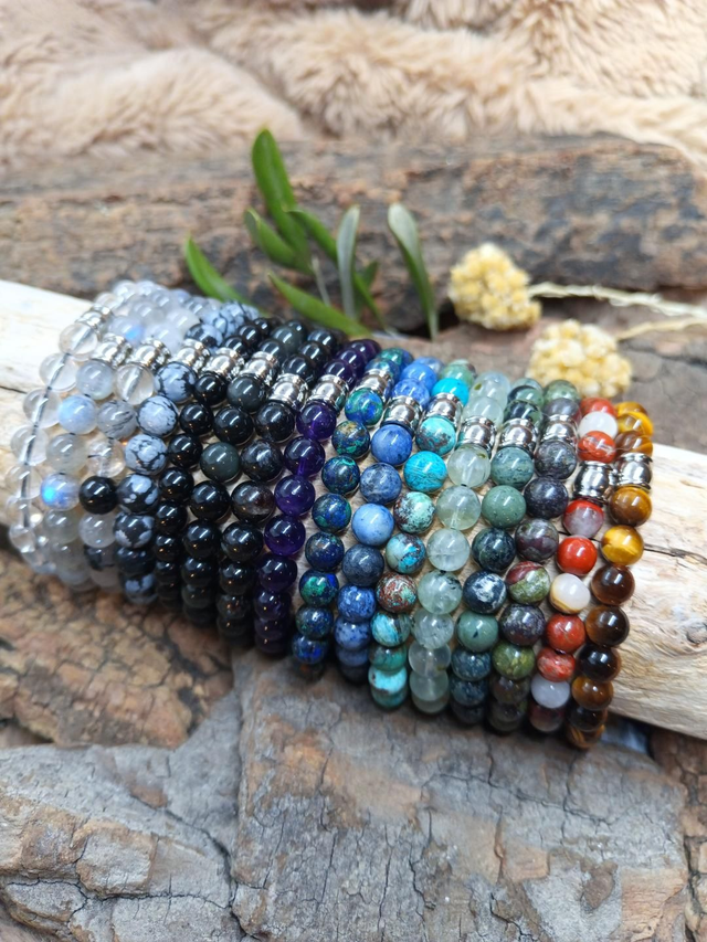 Bracelet Homme KÉLYAN Ajustable Obsidienne Œil Céleste