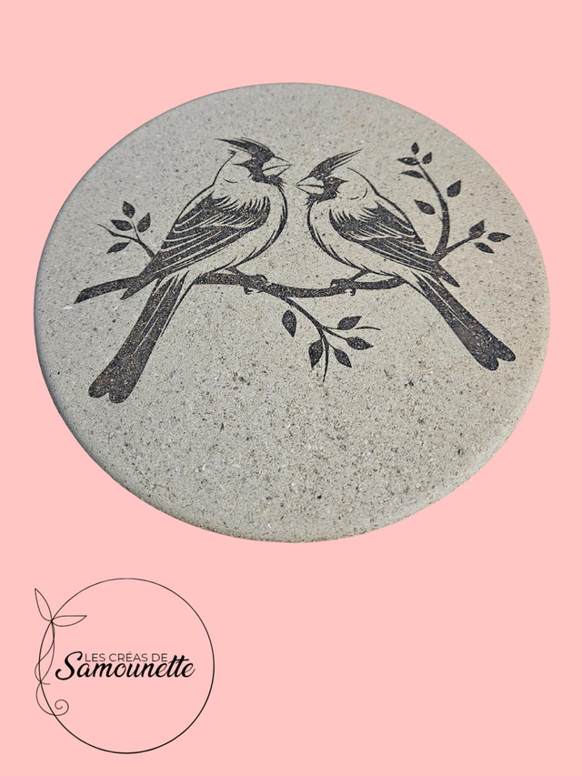 Dessous de plats couple d&#039;oiseaux 