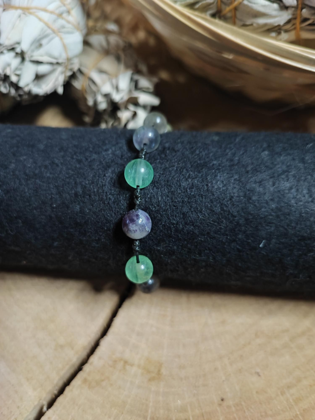 Bracelet tressé Fluorite