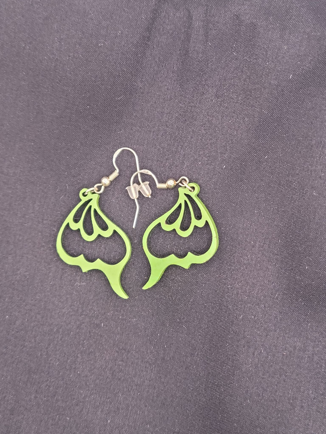 Boucles d'Oreilles Ailes Verte