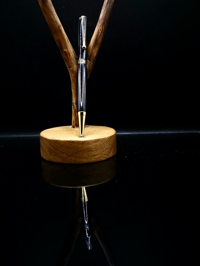 Stylo art deco Or Ebene du Gabon