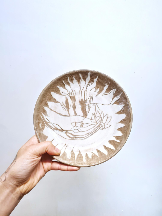 Assiette offrir et cueillir des fleurs 