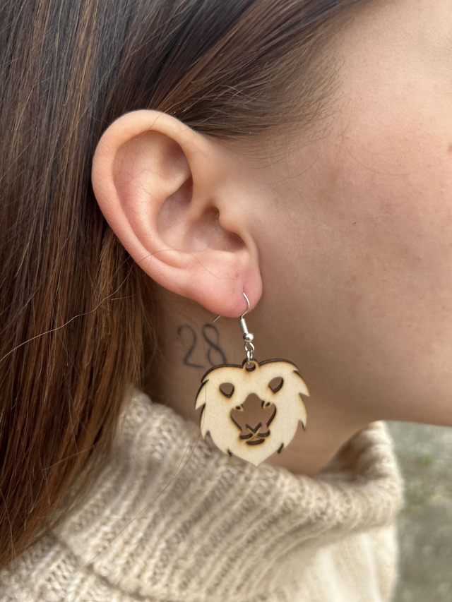 Boucles d&#039;oreilles collection nature - Lion