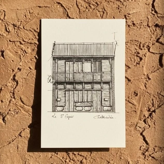 Carte postale A6 - case créole #12 - Saint Esprit - Martinique - reproduction 