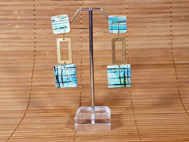 Boucles d'oreilles carrées Collection ÉKla