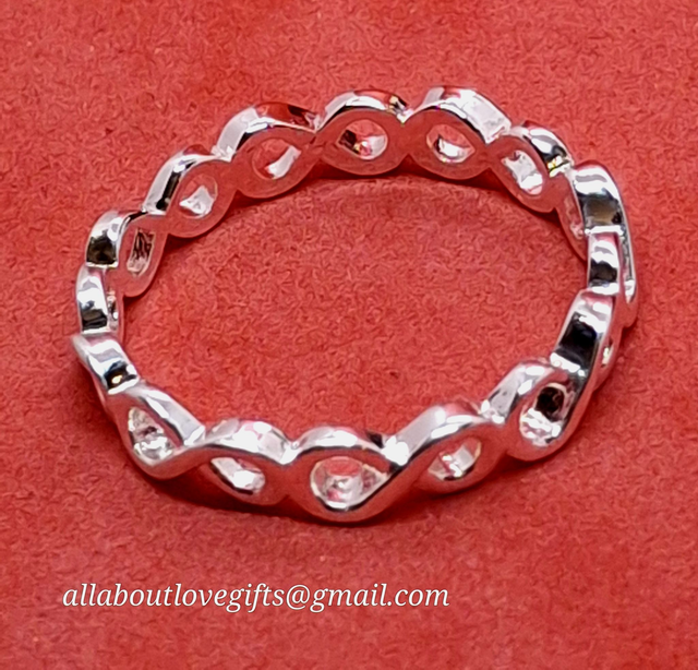 Ring Stunning Infinity Ring Sterling Silver 925 Beautiful Design.