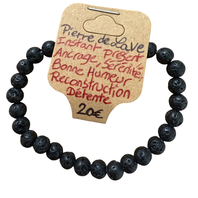 Bracelet Pierre de Lave ~ 6 mm
