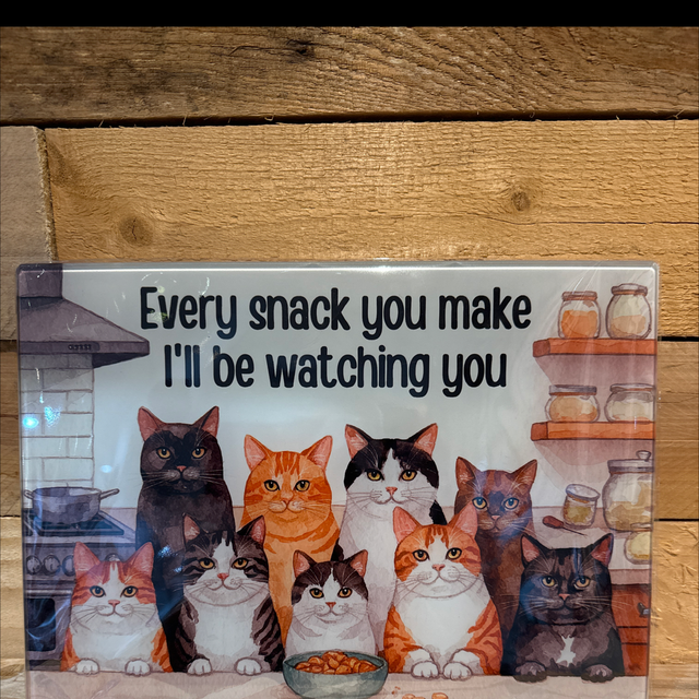 Cats Every Snack You Make Glass Worktop Saver 