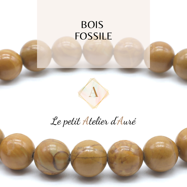 Bois Fossile : Bracelet en pierres naturelles sur mesure