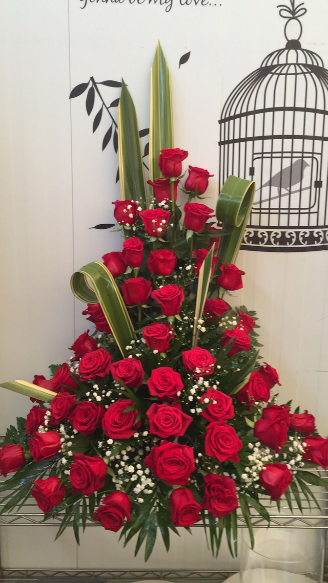 CENTRO REGALO ENCARADO ROSAS ROJAS