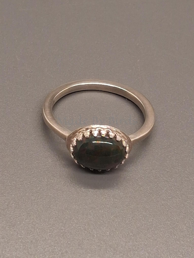 Fancy Jasper Sterling Silver Satin Finish Ring