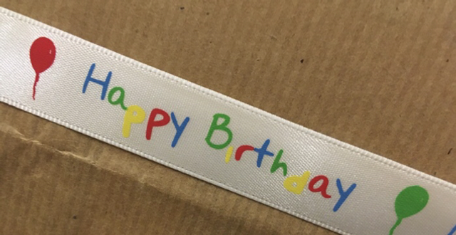 Gift Wrap Ribbon Happy Birthday (per metre) 