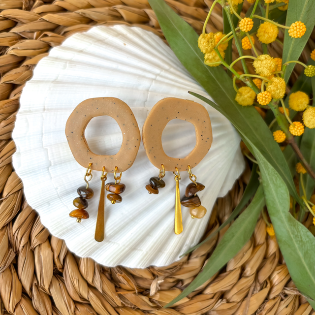 Pendientes Aura Bohem Ojo de tigre