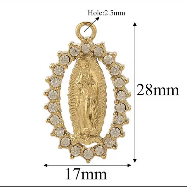 Charm madonna con zirconi 