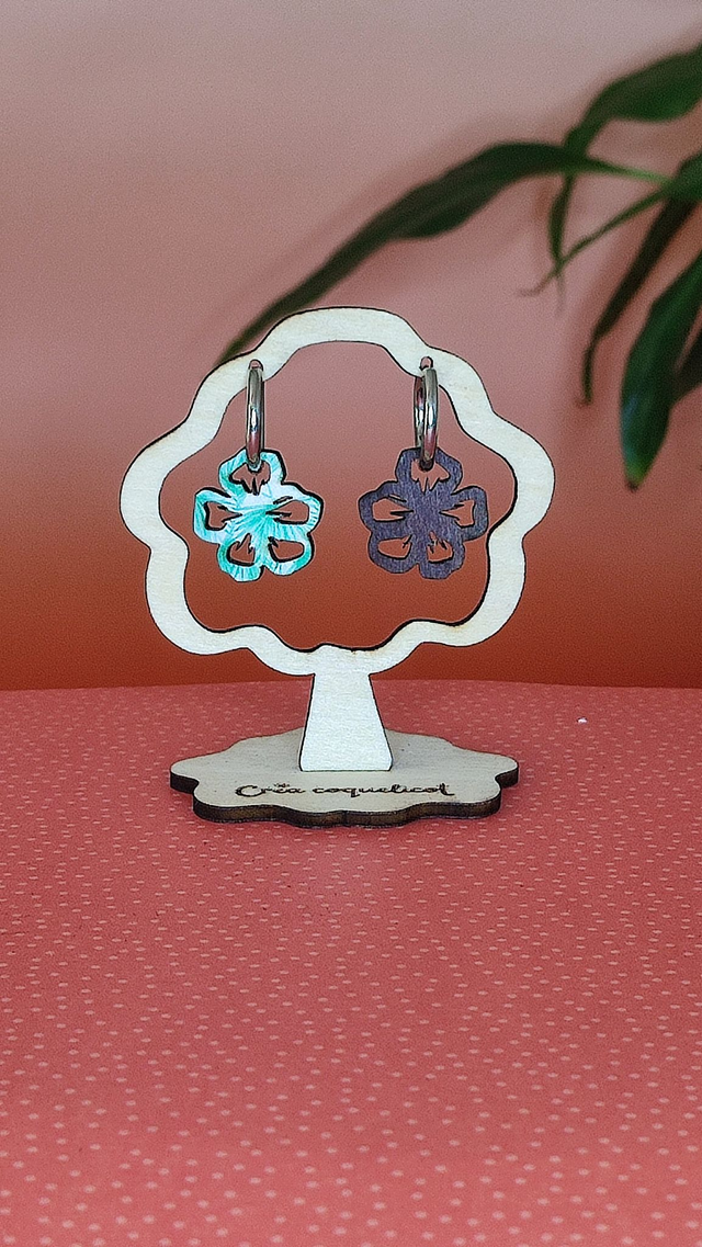 Boucles d&#039;oreilles Coquelicot double-face interchangeables 