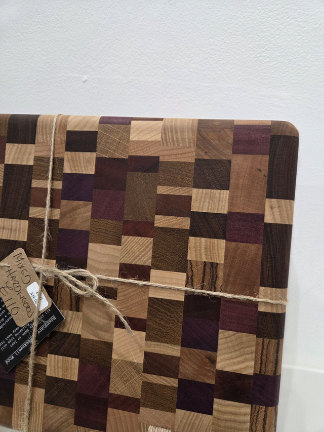 Mixed Hardwood Chaos Pattern End Grain Wooden Chopping Board - AH-024