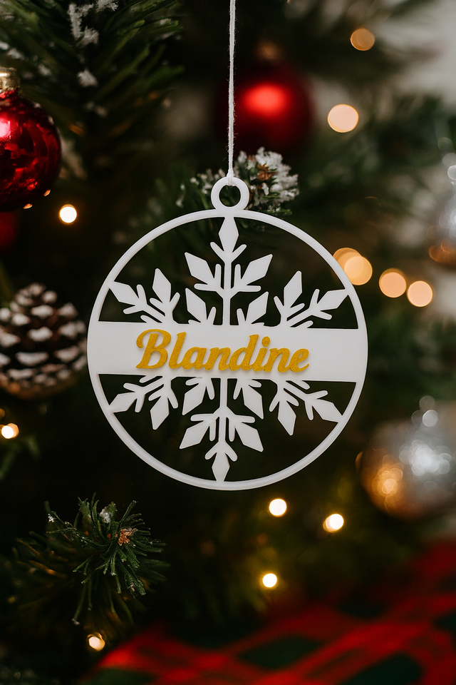 Ornement de Noël personnalisable (type 2)