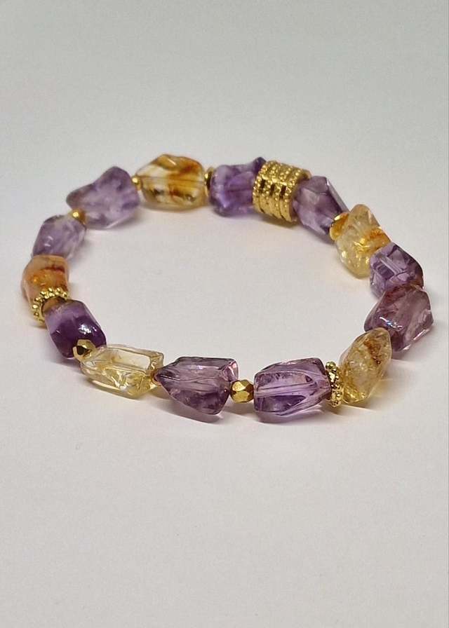  Bracelet Amétrine rectangle 8/10 mm