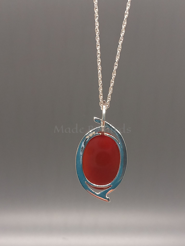 Carnelian and Sterling Silver Flowing Pendant Necklace